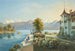 Uitzicht op het Thunersee met de Berner Alpen en het Schadau-kasteel - Gabriel Lory de Jonge — weergave van het kunstwerk