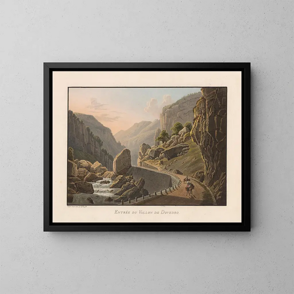 Entrance of the Dovedro Valley - Gabriel Lory the Younger — framed artwork on a wall