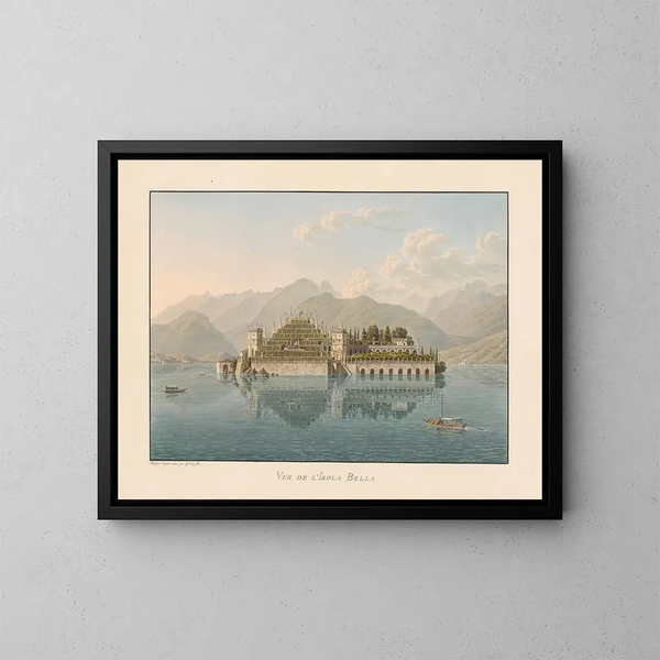 View of Isola Bella - Gabriel Lory the Younger — framed artwork on a wall