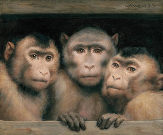 Drie apen - Gabriel von Max — weergave van het kunstwerk