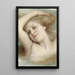 Head of a Young Girl Dreaming - Gabriel von Max — framed artwork on a wall