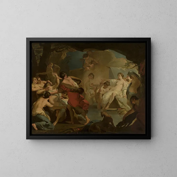 The Judgment of Diana on the Nymph Callisto - Gaetano Gandolfi — framed artwork on a wall
