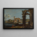 Italiaanse scène met ruïnes - Gaetano Vetturali — ingelijst kunstwerk aan de muur