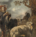 van een Jongen herder met schapen en geiten - Jan Baptist Weenix — gepresenteerd in een interieur