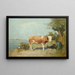 Landschapschilderij met een koe en een herder die rusten - Gari Melchers — ingelijst kunstwerk aan de muur