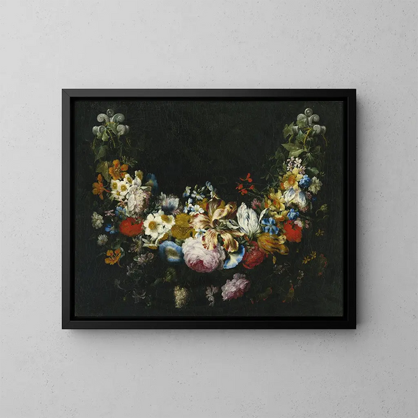 A bouquet of flowers - Gaspar Peeter Verbruggen the Elder — framed artwork on a wall