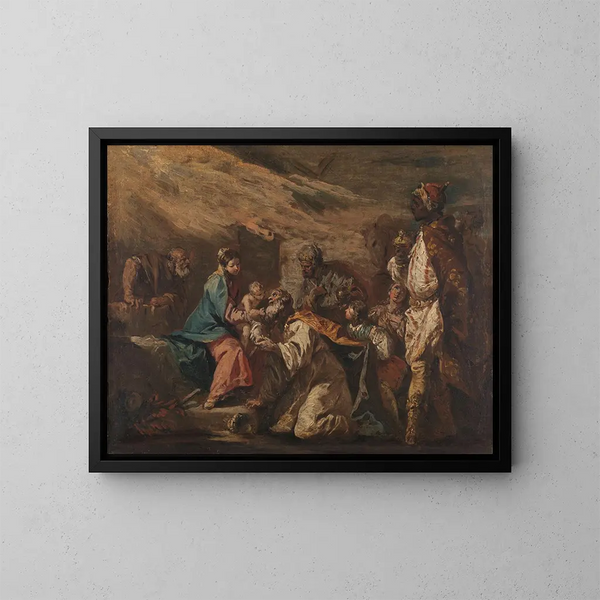Adoration of the Magi - Gaspare Diziani — framed artwork on a wall