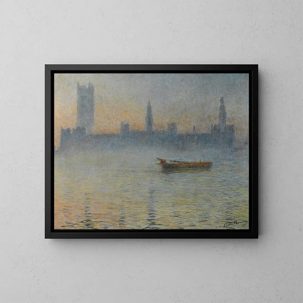 Brouillard sur la Tamise - Gaston Prunier — ingelijst kunstwerk aan de muur