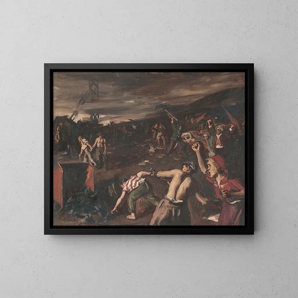 Strike of the Miners - Gejza Kukán — framed artwork on a wall