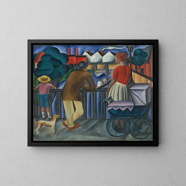 Urban Movement Painting - Gejza Schiller — framed artwork on a wall