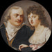 Georg J. Skjoldebrand 1761-1816, kolonel, zijn zus Maria Elisabeth 1763-1842 - Johann Dominik Bossi — gepresenteerd in een interieur