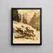 hert in een berglandschap in de winter - Georg Berger — ingelijst kunstwerk aan de muur