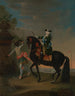 L'impératrice Élisabeth de Russie 1709-1762 te paard vergezeld door een page - Georg Christoph Grooth — weergave van het kunstwerk