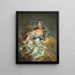 Weergave van een allegorisch schilderij van een jonge vrouw die op een wolk zweeft - Georg David Matthieu — ingelijst kunstwerk aan de muur