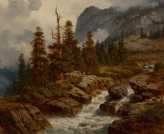 Georg Engelhardt - Goats by an alpine stream.webp