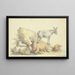 Een koe, drie schapen, een ezel en een kalf - Georg Friedrich Ackermann — ingelijst kunstwerk aan de muur