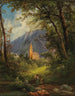 Een kleine kerk in de bergen - Georg Geyer — weergave van het kunstwerk