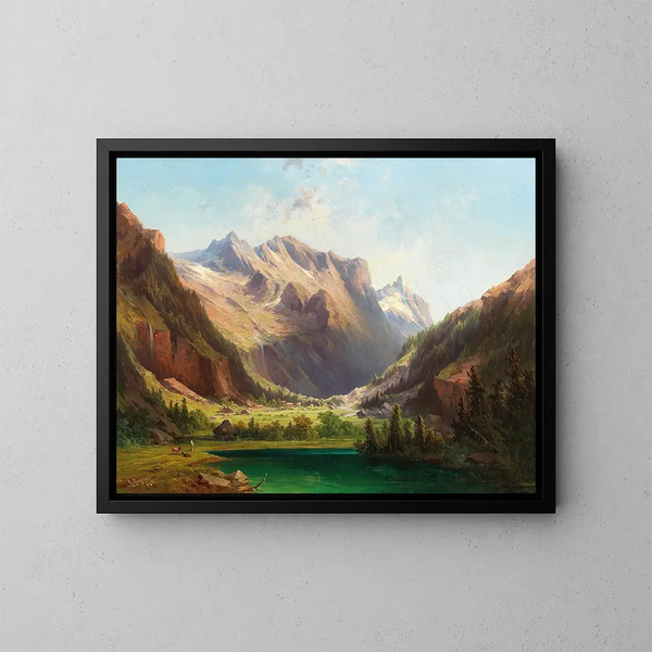 Le Stappitzersee près de Mallnitz, Carinthie, Sauleck, Klberspitze et Seebachalpe - Georg Geyer — framed artwork on a wall