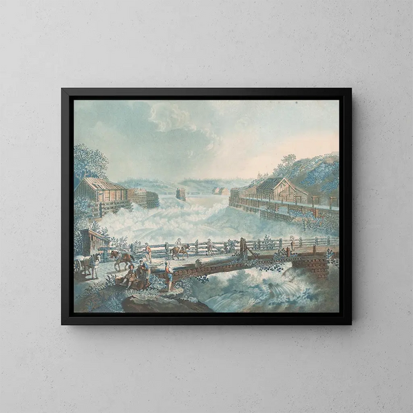 View of the First Waterfall of Tisteddal in Norway - Georg Haas — framed artwork on a wall