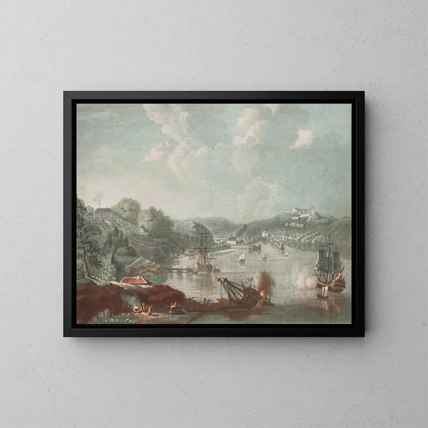 View of the city of Frederikshald - Georg Haas — framed artwork on a wall