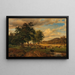 Landschap met koeien en een dorp op de achtergrond - Georg Heinrich Crola — ingelijst kunstwerk aan de muur