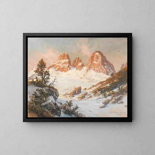 Group of the Langkofel seen from the Pordoijoch - Georg Janny — framed artwork on a wall