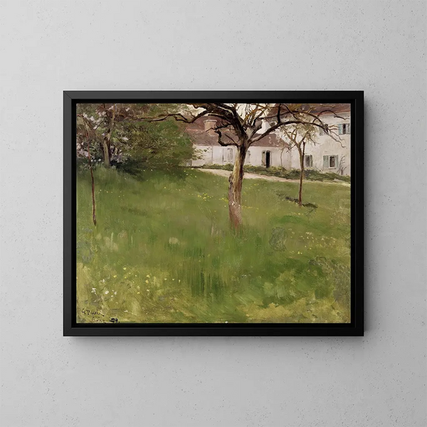 A Garden at Grez - Georg Pauli — framed artwork on a wall