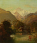 Het uitzicht op de Jungfrau bij Interlaken - Georg Rudolf König — weergave van het kunstwerk