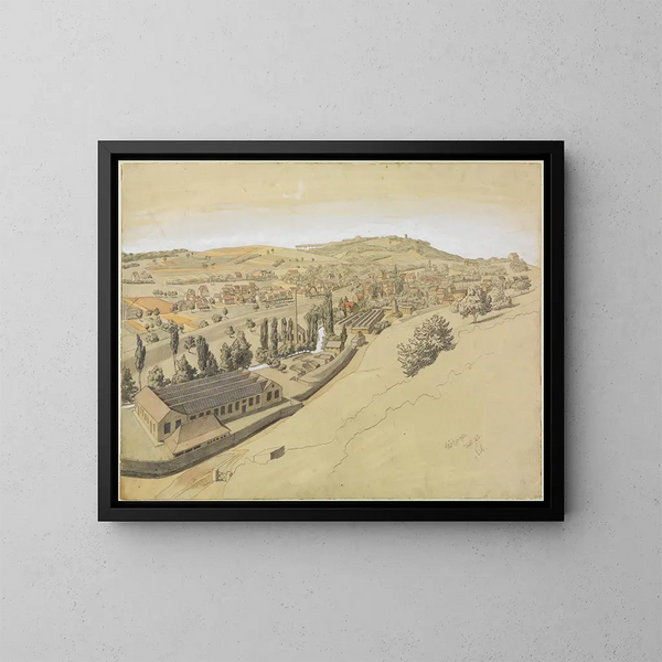 Grötzingen avec le Turmberg - Georg Scholz — framed artwork on a wall