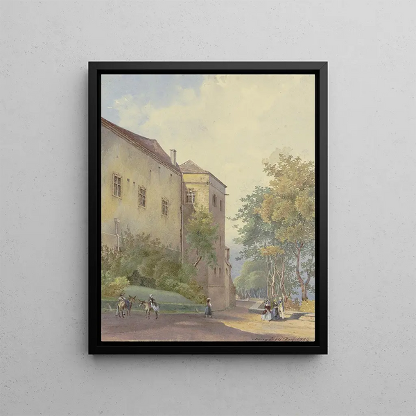Georg Von Krieg - Schlossecke mit Spaziergngern.webp
