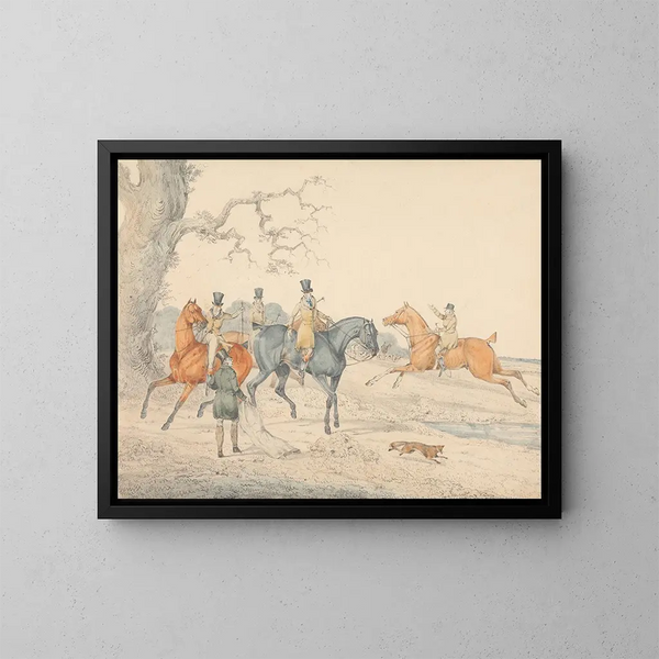 Freeing a Fox Sack - George Alken — framed artwork on a wall