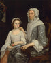 Portret van een oude dame en een meisje - George Beare — weergave van het kunstwerk