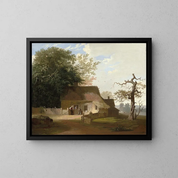 Cottage Scene - George Caleb Bingham — framed artwork on a wall