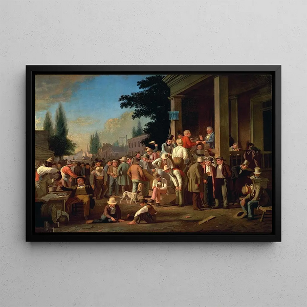 L'élection du comté - George Caleb Bingham — framed artwork on a wall