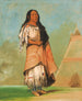 Ah-Kay-Ee-Pix-En Vrouw die veel slaat - George Catlin — weergave van het kunstwerk