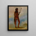 Ah-NJe-Nahge Die zich aan beide zijden bevindt, een vooraanstaande balspeler - George Catlin — ingelijst kunstwerk aan de muur