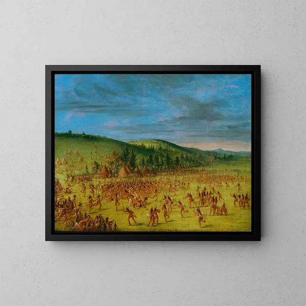 Jeu de balle des Choctaw - George Catlin — ingelijst kunstwerk aan de muur