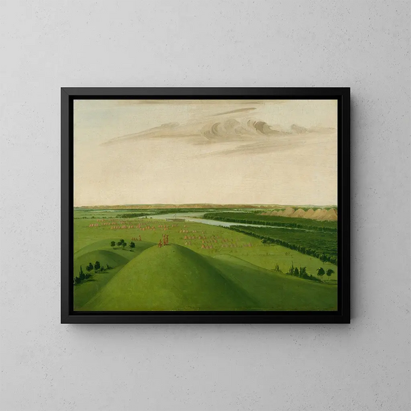 Fort Union Painting, at the mouth of the Yellowstone River, 2000 miles above Saint Louis - George Catlin — framed artwork on a wall