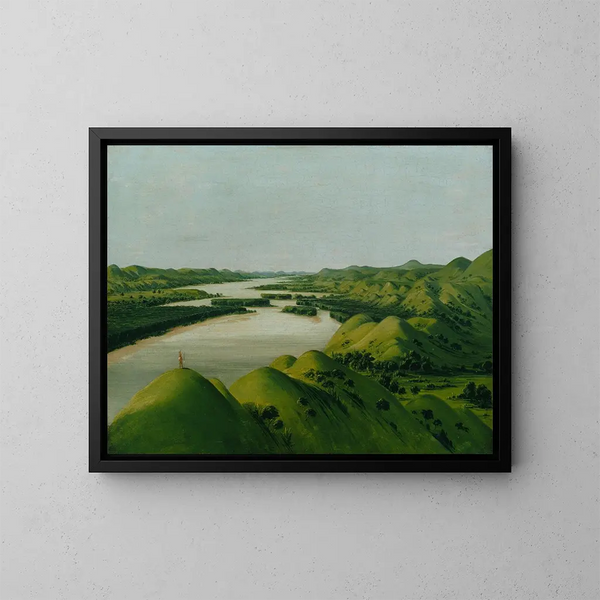 River Cliffs, 1320 miles above St. Louis - George Catlin — framed artwork on a wall