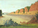 Côté sud de l'île Buffalo montrant des baies de buffle au premier plan - George Catlin — weergave van het kunstwerk