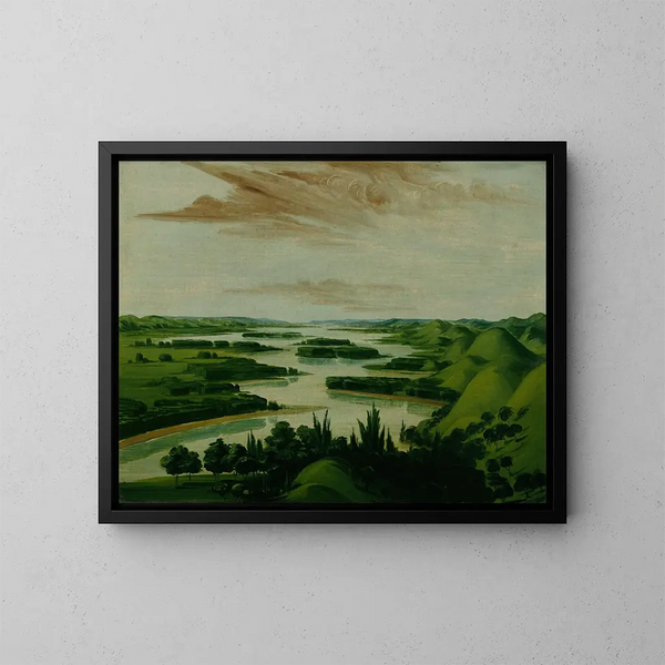 View from Floyd's Tomb, 1300 miles above St. Louis - George Catlin — framed artwork on a wall