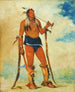 WahCheeHhsKa L'homme qui met tout à l'extérieur - George Catlin — weergave van het kunstwerk