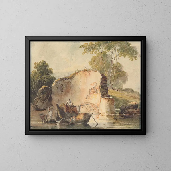 a river scene - George Chinnery — framed artwork on a wall