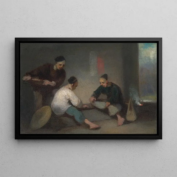 Spelers uit China - George Chinnery — ingelijst kunstwerk aan de muur