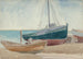 Boten op het strand - George Copeland Ault — weergave van het kunstwerk