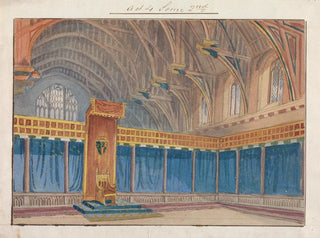 George Cressal Ellis - Design for Setting of Charles Keans Richard II at the Princesss Theatre on March 12 1857  Act 4 Scene 2.webp