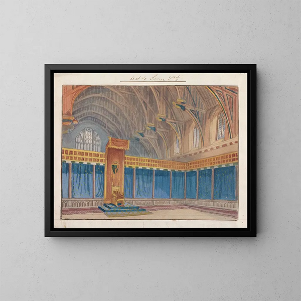 decor voor de voorstelling van Richard II van Charles Kean in het Princess's Theatre op 12 maart 1857, acte 4, scène 2 - George Cressal Ellis — ingelijst kunstwerk aan de muur
