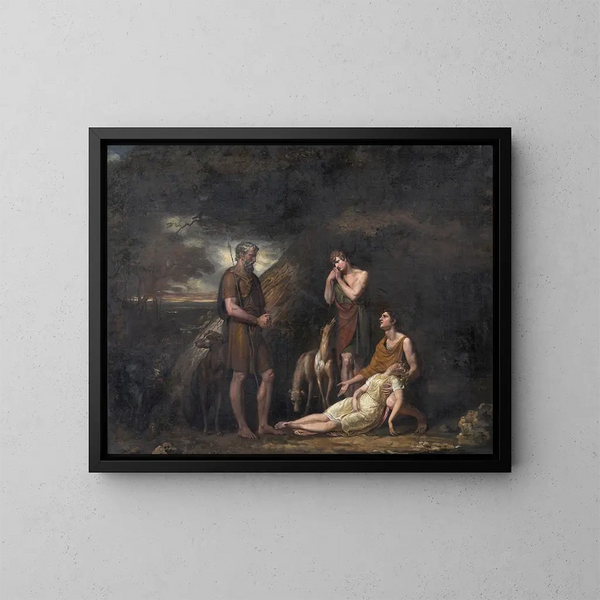 Imogène found in Bélarius cave - George Dawe — framed artwork on a wall