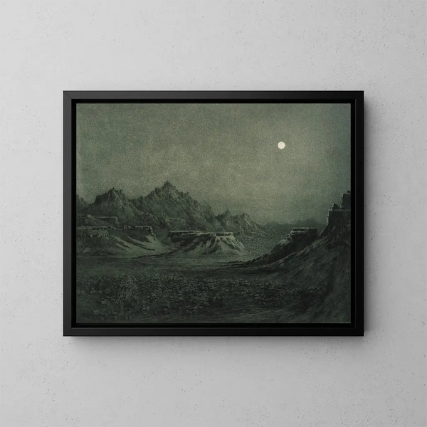 Night in Arizona - George Elbert Burr — framed artwork on a wall
