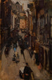 Een drukke dag in de Kalverstraat in Amsterdam - George Hendrik Breitner — weergave van het kunstwerk